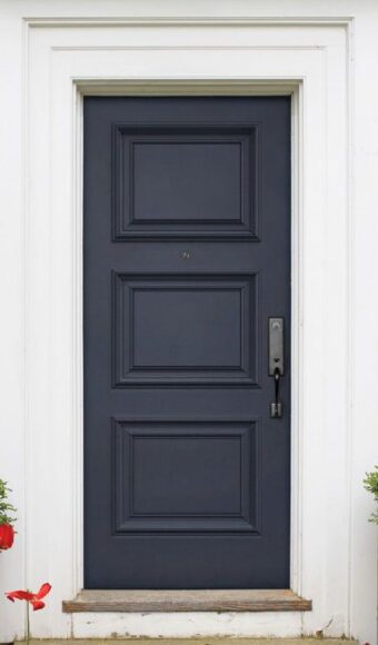 Black steel door