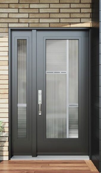 Grey glass door