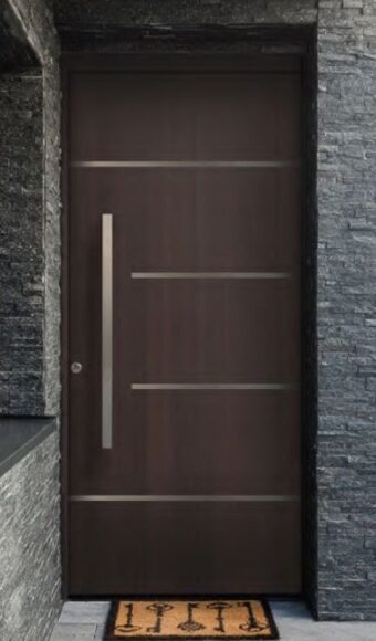 Modern brown fiberglass door