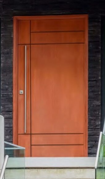 Modern brown fiberglass single door