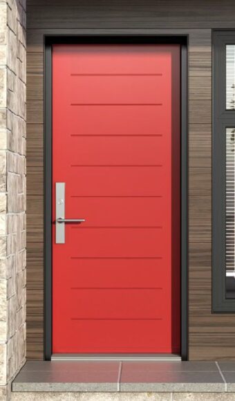 Red steel door