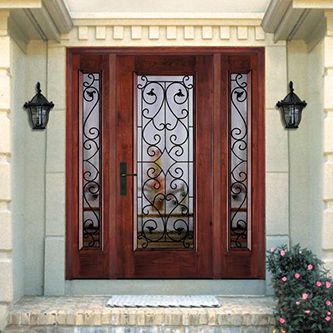 wrought iron door glass