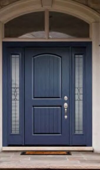 Blue fiberglass door