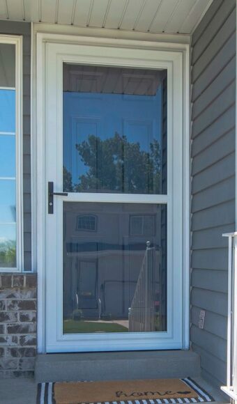 Full view storm door white