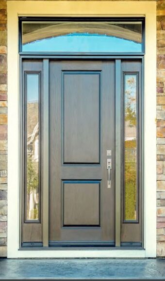 Light grey fiberglass door