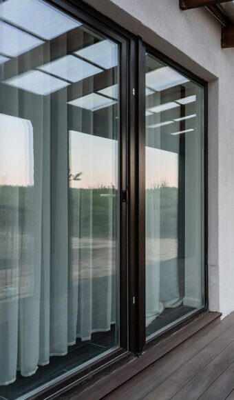 Modern black sliding door