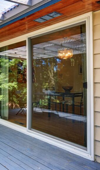 Modern white sliding door