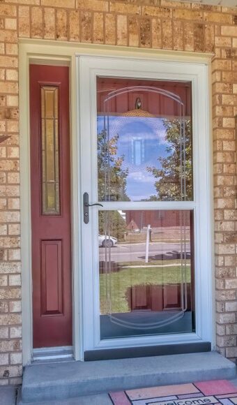 White storm door