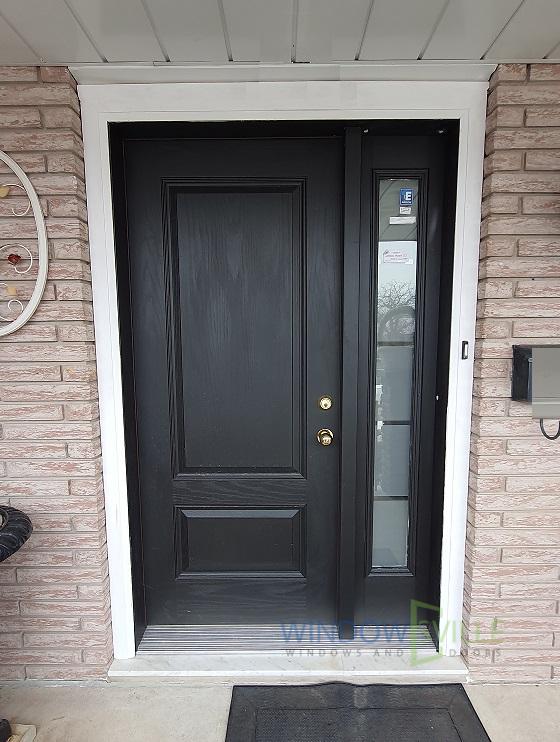 Black fiberglass front door replacement Etobicoke