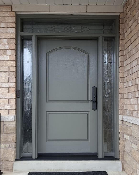 Maple fiberglass entry door installation