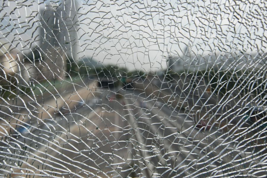 Cracked glass