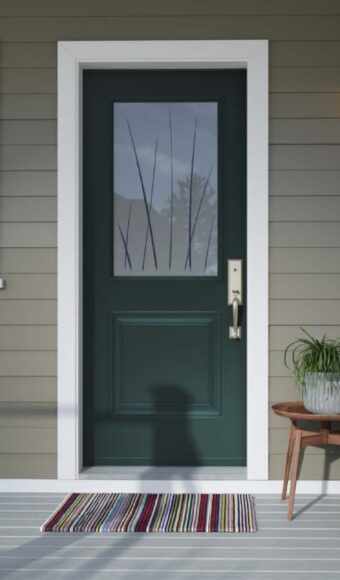 Green front door