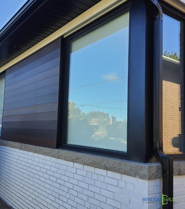 Black vinyl casement window