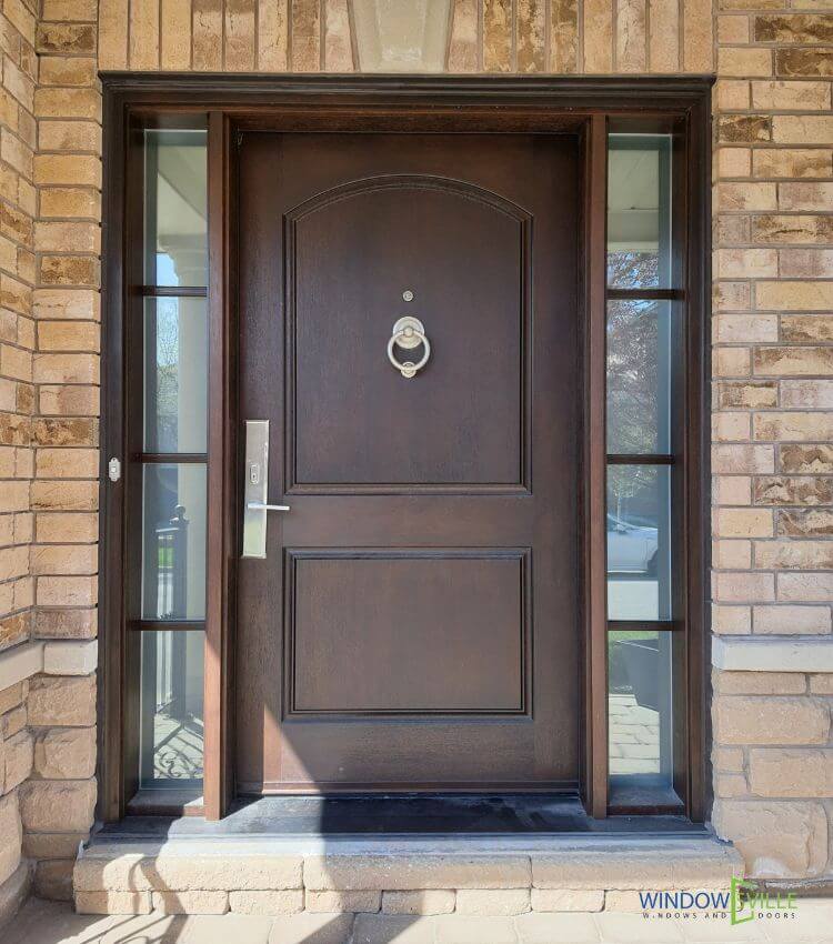 Brown Fiberglass Entry Door Installation in Whitby