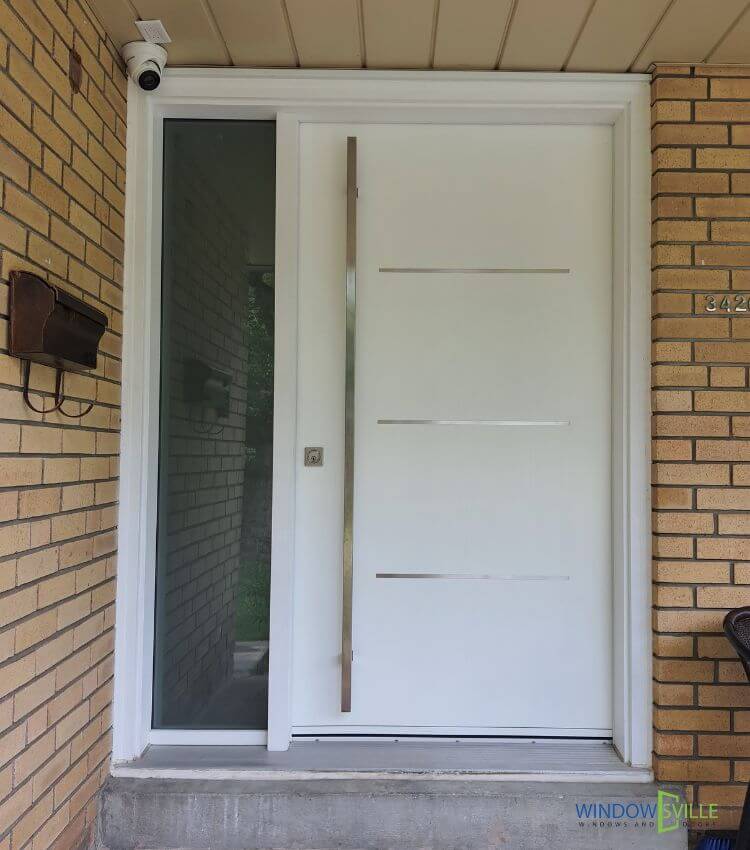 White Steel Entry Door Installation in Thornhill