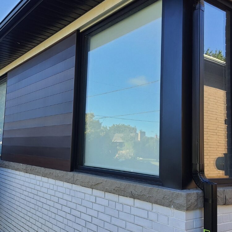 Black vinyl casement window