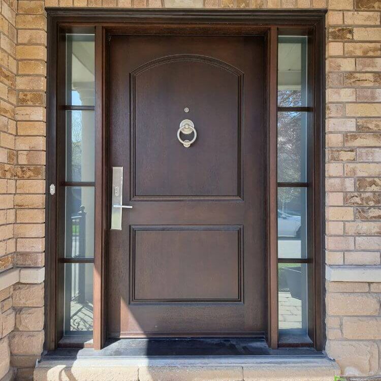 Brown Fiberglass Entry Door Installation in Whitby