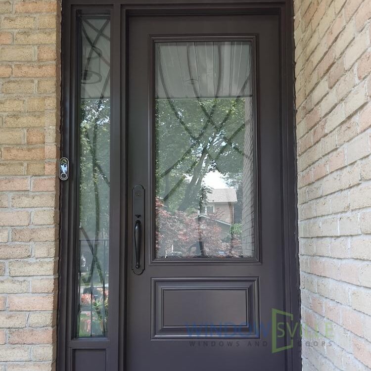 Dark Brown Steel Door with glass