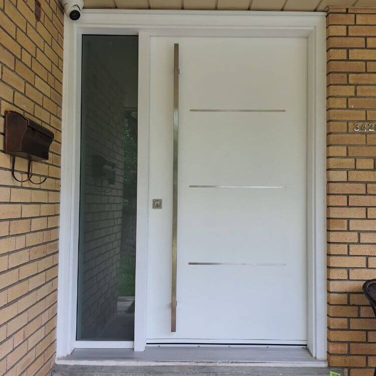 White Steel Entry Door Installation in Thornhill